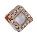 Ciondolo quadrato oro rosa con cristalli bianchi per bracciali fai-da-te - Perla in Strass Quadrata Halo Oro Rosa (29)