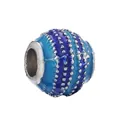 Perle de breloque dégradé bleu-violet avec relief à pois argentés pour bracelets DIY - Breloque 3D Point Dégradé Bleu Violet (20)