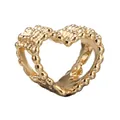 Ciondolo a cuore dorato con trama perlata per braccialetti fai-da-te componibili - Cuore Texture Granulata Oro (36)
