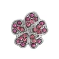 Charme fleur en argent avec cristaux roses et magenta pour bracelets DIY - Breloque Fleur Strass Rose (26)