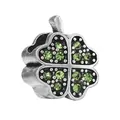 Pendentif trèfle à quatre feuilles en argent avec pierres vertes pour bracelets - Pendentif Trèfle à Quatre Feuilles Pierre Verte (31)