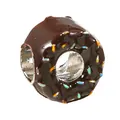 Ciondolo a forma di ciambella al cioccolato con granella colorata per bracciali - Ciambella Color Cioccolato (016) / 1 Pezzo/Confezione