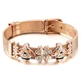 Roségold-Mesh-Armband mit Bienen-Anhängern und Herz-Anhängern mit MUM love you Gravur - Roségold Armband