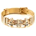Goldenes Mesh-Armband mit Bienen-, Blumen-Anhängern und MOM-Herzanhänger-Schmuck - Gold Armband