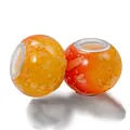 DIY Harzperlen mit großem Loch, orange-gelbe Farbverlaufstextur und Silberkern - Orange Yellow Gradient