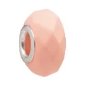 Pink faceted resin charm bead with silver metal core for DIY bracelets and necklaces - Normal Specification / Light Pink Faceted (001)