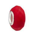 Red faceted resin charm bead with silver metal core for DIY bracelet making - Normal Specification / Red Faceted (002)