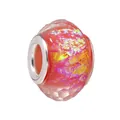 Gefacetteerde roze harskraal met iriserende aurora-folie en zilveren kern voor DIY sieraden - Normale Specificatie / Roze Oranje Folie (035)