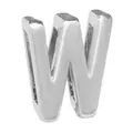Polierte silberne 10mm Legierung Buchstabe W Charm-Perle für DIY Armbänder - Buchstabe W