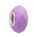 Faceted purple lavender resin charm bead with large silver metal core for DIY bracelets - Normal Specification / Purple Matte Faceted (003)