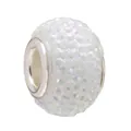 Witte strassteen kraal met grote opening en zilveren basis voor DIY-armbanden sieraden - Normale Specificatie / Iridescent Pavé (011)