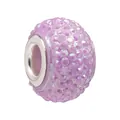 Glinsterende lavendel harskraal met grote zilveren kern voor DIY-armbanden - Normale Specificatie / Paars Pavé (012)