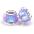 Faceted purple resin glass beads with silver metal core for DIY bracelets - Normal Specification / Purple Faceted Iridescent (009)