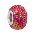 Roze gradiënt harskraal met kristallen en zilveren kern voor DIY-armbanden en kettingen - Normale Specificatie / Rozerood Verloop Pavé (020)