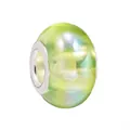 Lichtgroene doorschijnende harskraal met grote zilveren metalen kern voor armbanden - Normale Specificatie / Iridescent Groen (021)