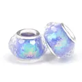 Blue-purple faceted glass beads with fire opal effect and silver core for DIY jewelry - Normal Specification / Blue Purple Faceted Iridescent (016)