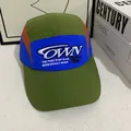 Gorra de béisbol de cinco paneles de secado rápido en verde y azul con bordado de letras - M(56-58cm) / Verde (Verde Azul Naranja)