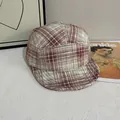 Berretto da baseball retrò a scacchi rossi e bianchi a 5 pannelli per uomo in stile casual - Quadri Rosso Bianco / Rosa