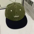 Gorra de béisbol retro a cuadros verdes con visera negra y bordado blanco - M / Verde