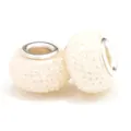 Sparkling milky white crystal charms with silver core for DIY jewelry bracelets - Normal Specification / Silver Pave Rhinestone (033)