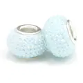 Sparkling light blue faceted crystal beads with silver core for DIY jewelry making - Normal Specification / Light Blue Pave Rhinestone (034)