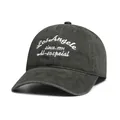 Detalle del bordado en la gorra de béisbol de algodón lavado con costuras de calidad - M (56-58cm) / Gris Espacial