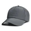 Detail of dark grey baseball cap showing ripstop grid fabric and breathable eyelets - M (56-58cm) / Dark Gray
