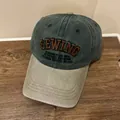 Retro gewaschene Baseballkappe in Dunkelgrün und Grau mit dekorativer Stickerei - M (56-58cm) / Grün