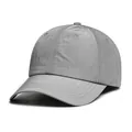 Detail shot of grey ripstop fabric with grid texture and reinforced stitching on baseball cap - M (56-58cm) / Light Gray