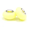 Two bright yellow large-hole resin beads with silver metal core for DIY bracelets - Normal Specification / Light Yellow Matte (043)