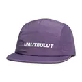 Detailansicht der lila Ripstop 5-Panel-Kappe mit weißem UMUTBULUT-Buchstabenaufdruck - M (56-58cm) / Lila