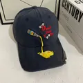 Navy embroidered baseball cap with a metal bottle opener clip and creative slogan - M (56-58cm) / Navy Blue