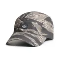 Detalle de gorra camper de 5 paneles con camuflaje de tigre y textura ripstop - M / Caqui