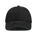 Detalle de gorra de béisbol negra de seis paneles con textura de tela y costuras reforzadas - M (56-58cm) / Negro
