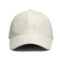 Vista de detalle de gorra de béisbol blanco roto con estructura de 6 paneles y visera - M (56-58cm) / Blanco