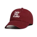 Gorra de béisbol clásica de algodón burdeos con bordado 3D blanco y visera curva - M / Burdeos