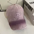 Vintage washed purple baseball cap with TAKE DIFFERENT embroidery and distressed details - M (56-58cm) / Purple