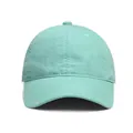 Gorra de béisbol de algodón verde menta con ala ancha y diseño minimalista clásico - M (56-58cm) / Azul lago