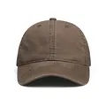 Gorra de béisbol clásica de algodón lavado marrón oscuro con correa ajustable - M (56-58cm) / Camel