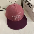 Gorra de béisbol de ala plana rosa y morada con bordado de unicornio y ala ancha mujer - M (56-58cm) / Rosa/Púrpura Bloques de Color