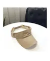 Top view of a beige sun visor with parallel brim stitching and adjustable velcro strap - M / Khaki