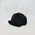 Detalle de gorro de aviador negro con forro de lana de cordero sintética y orejeras - M (56-58cm) / Negro
