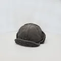 Gorro de aviador de invierno gris oscuro con forro polar cálido y orejeras protectoras - M (56-58cm) / Gris oscuro