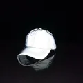 Reflective silver baseball cap with a classic curved brim for high visibility outdoors - M (56-58cm) / Baseball Cap