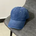 Casquette de baseball classique en denim bleu foncé avec design à six panneaux - M (56-58cm) / Denim foncé