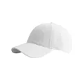 Gorra de béisbol blanca clásica de algodón sarga con diseño minimalista de seis paneles - Ajustable / Blanco