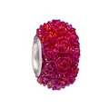 3D-Rosenblüten-Resin-Charm in Magenta mit Silbermetallkern für DIY-Armbänder - Fuchsia