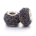Bunte Aurora-Harzperlen mit Rosenprägung für DIY-Schmuck und Armbänder - Aurora Irisierender Rosenstil (006)