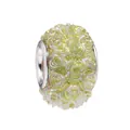 Cuenta de resina para DIY en amarillo-verde claro con relieve de rosas en 3D - Verde Aurora