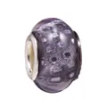 Dunkelviolette Harzperle mit Rautenmuster und Silberkern für DIY-Schmuckarmbänder - Dunkellila